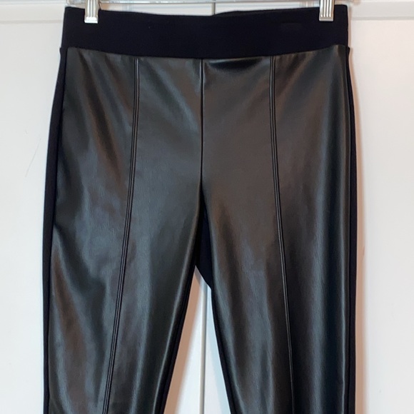 Ann Taylor Factory Faux Leather and Knit Legging Black Size XS - Picture 4 of 9